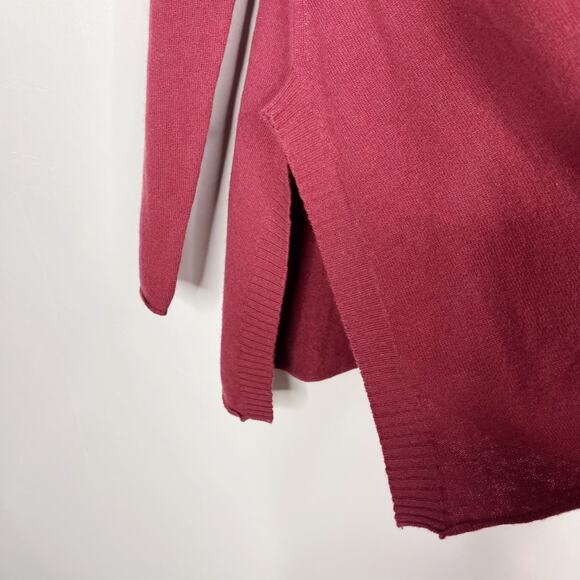 Reset Womens Wool Cashmere Removable Cowl Neck Tunic Sweater Mauve Pink Red - Picture 7 of 11